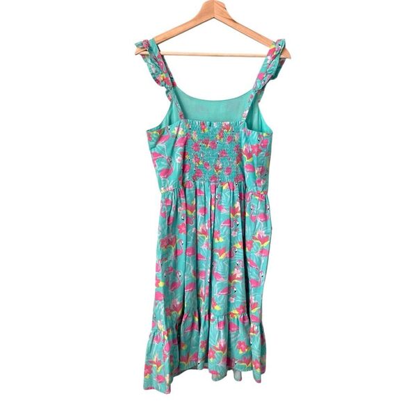 Gymboree Flamingo Ruffle Dress Tropical Dress in Women's Size Medium - Picture 4 of 9